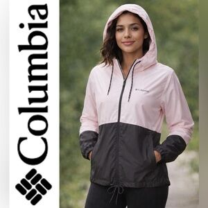 NWT COLUMBIA Women’s Flash Forward Windbreaker - Sz L - Pink/Gray